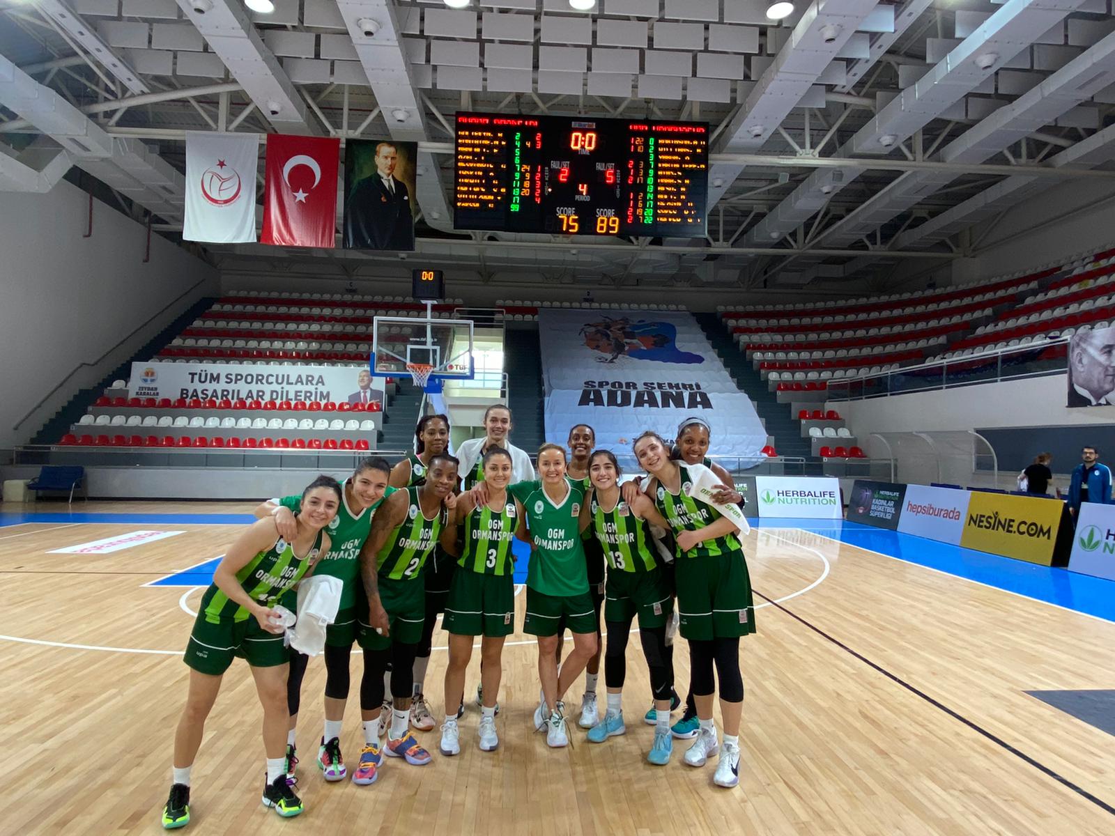 "BÜYÜKŞEHİR BELEDİYESİ ADANA BASKETBOL:75-OGM ORMANSPOR:89"
