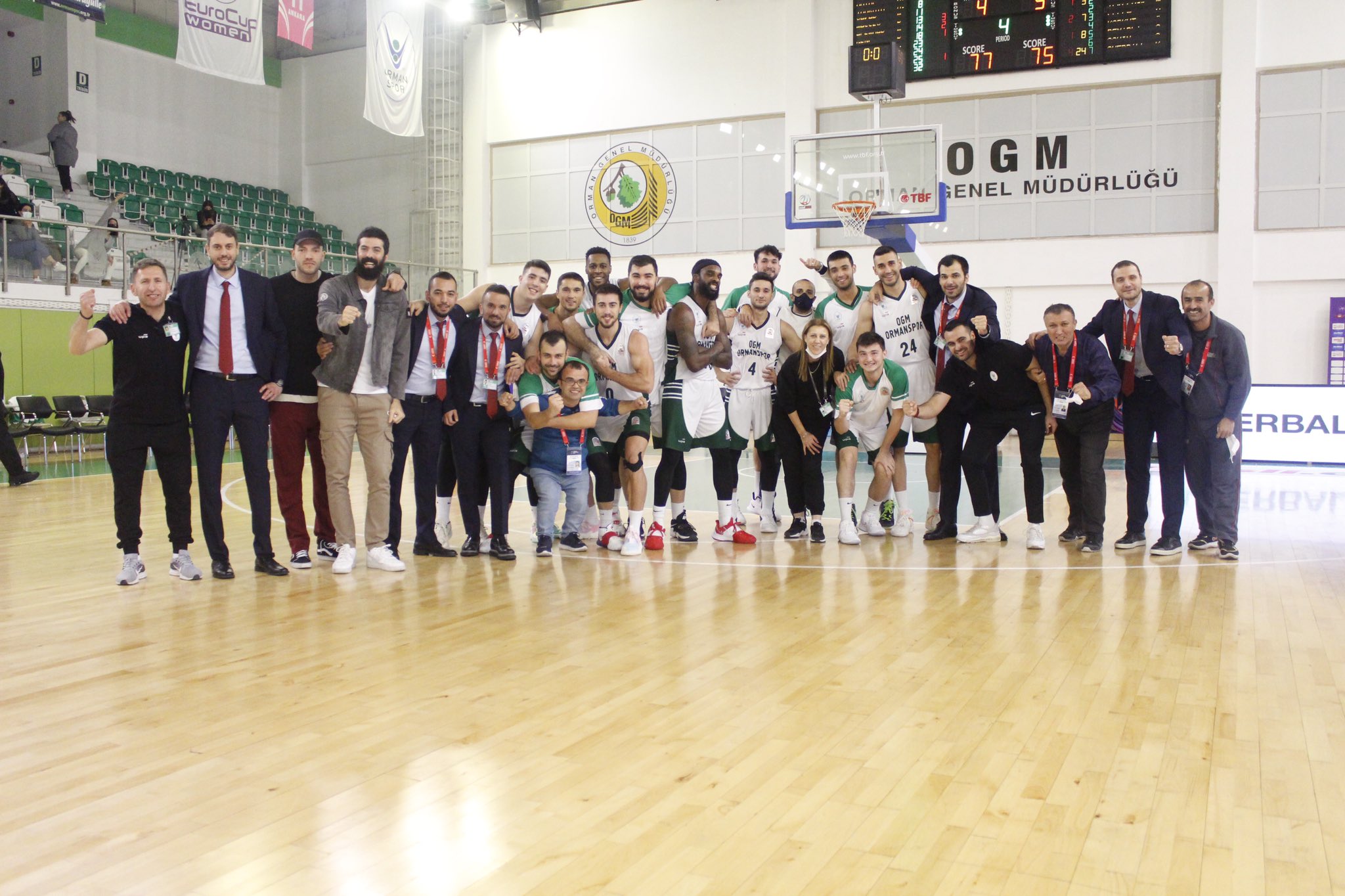"OGM ORMANSPOR:77-TED ANKARA KOLEJLİLER SK:75"