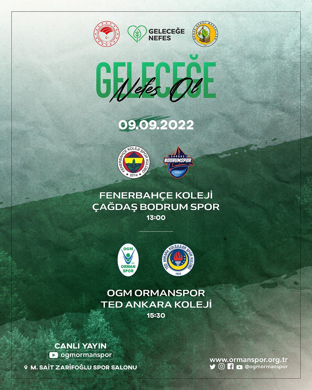 "GELECEĞE NEFES TURNUVASI 3.GÜN MAÇ PROGRAMI"