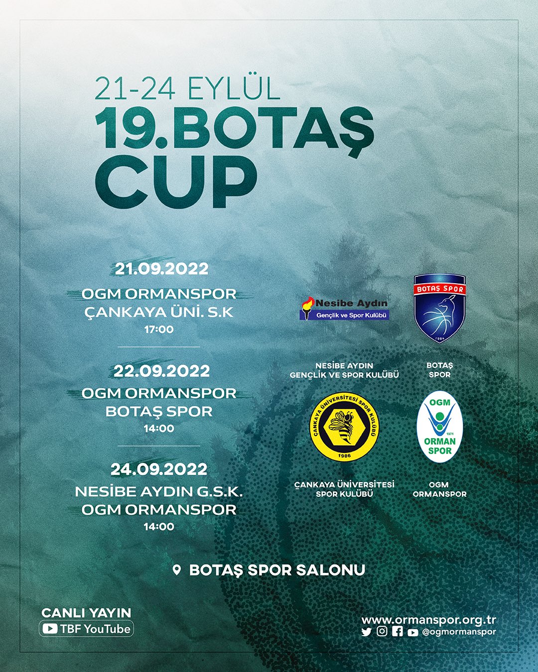 "19.BOTAŞ CUP TURNUVA PROGRAMIMIZ"