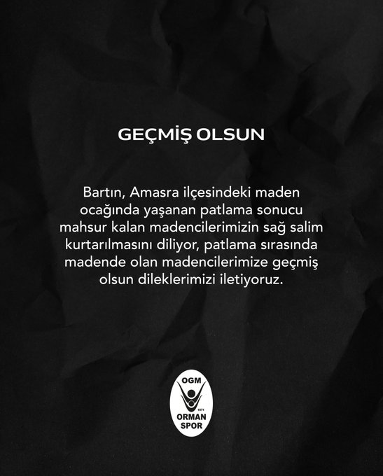 "GEÇMİŞ OLSUN BARTIN!"
