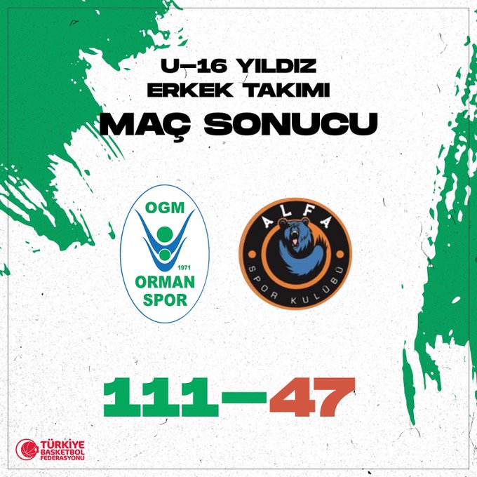 "U-16 YILDIZ ERKEK TAKIMIMIZ DURDURULAMIYOR!