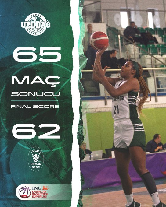 "BURSA ULUDAĞ BASKETBOL:65-OGM ORMANSPOR:62"