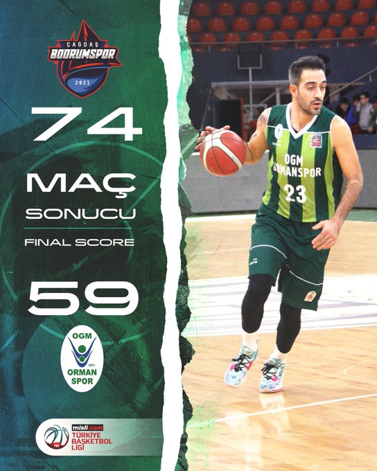 "ÇAĞDAŞ BODRUM BASKETBOL:74-OGM ORMANSPOR:59"
