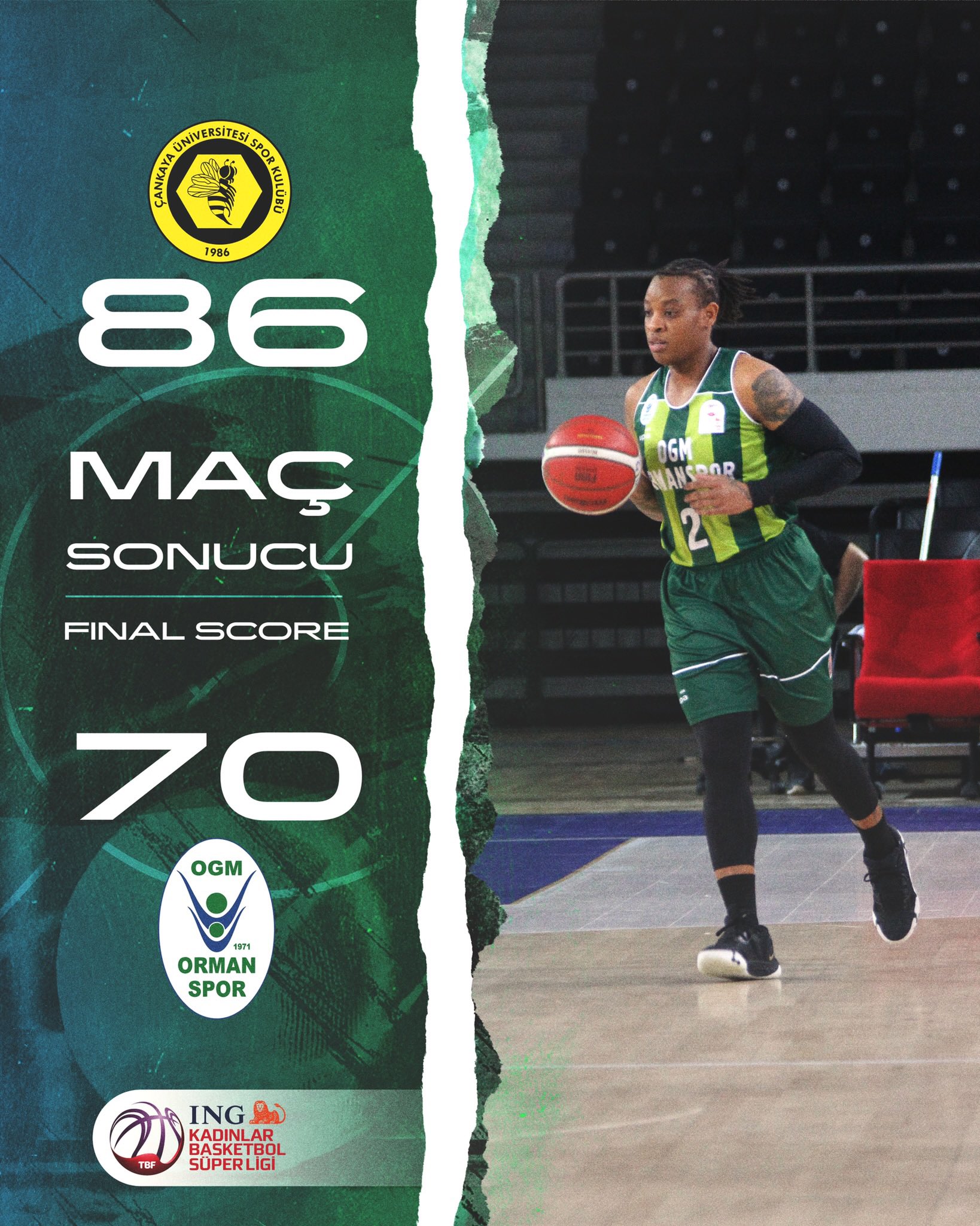 "ÇANKAYA ÜNİVERSİTESİ SK:85-OGM ORMANSPOR:70