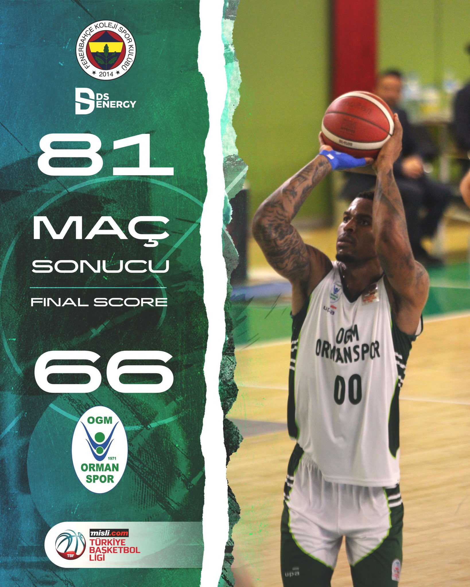 "FENERBAHÇE DS ENERGY:81-OGM ORMANSPOR:66"