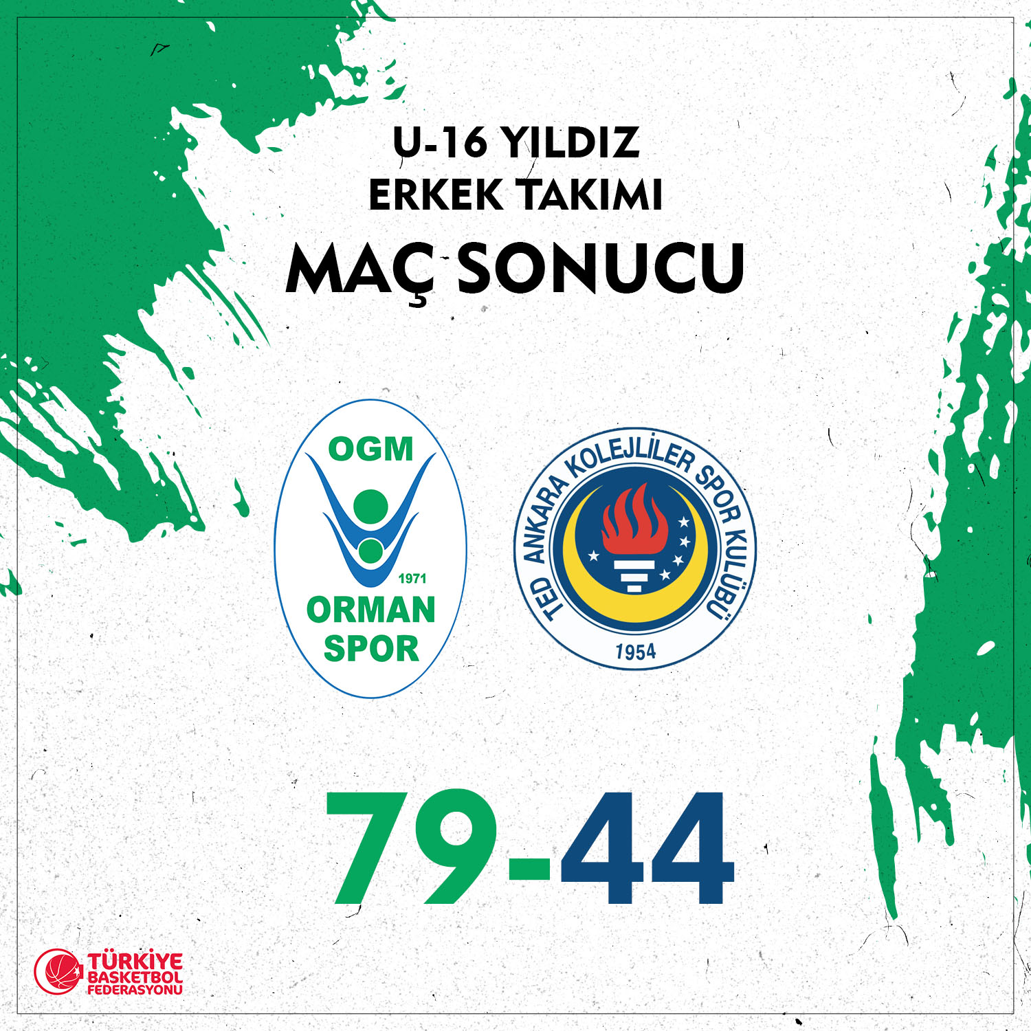 "17'DE 17 İLE U16 YILDIZ ERKEK TAKIMIMIZ FİNAL GRUBUNDA GALİP!"