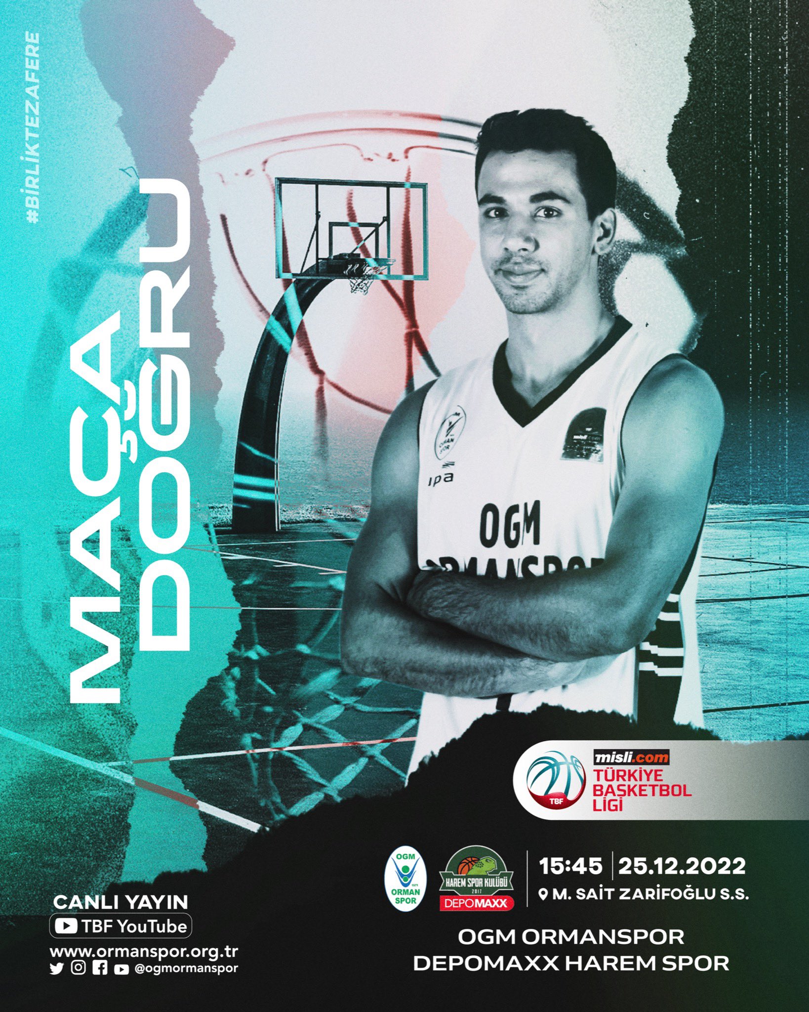 "ERKEK BASKETBOL A TAKIMIMIZ DEPOMAXX HAREM SPOR'U KONUK EDİYOR!"