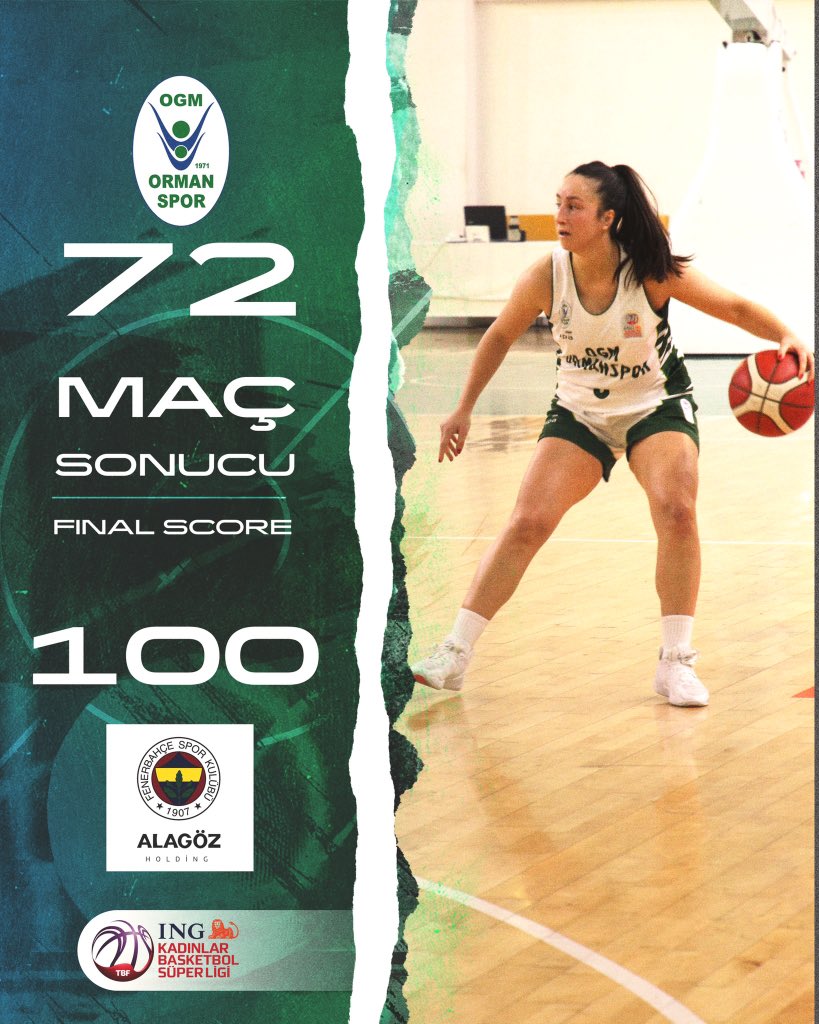 "OGM ORMANSPOR:72-FENERBAHÇE ALAGÖZ HOLDİNG:100"