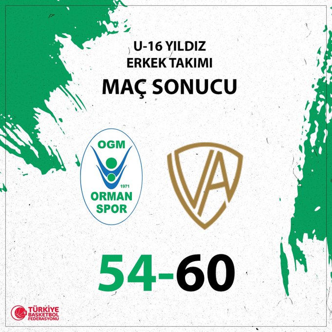 "U-16 YILDIZ ERKEK TAKIMIMIZ 21 MAÇ SONRA İLK YENİLGİSİNİ ALDI"