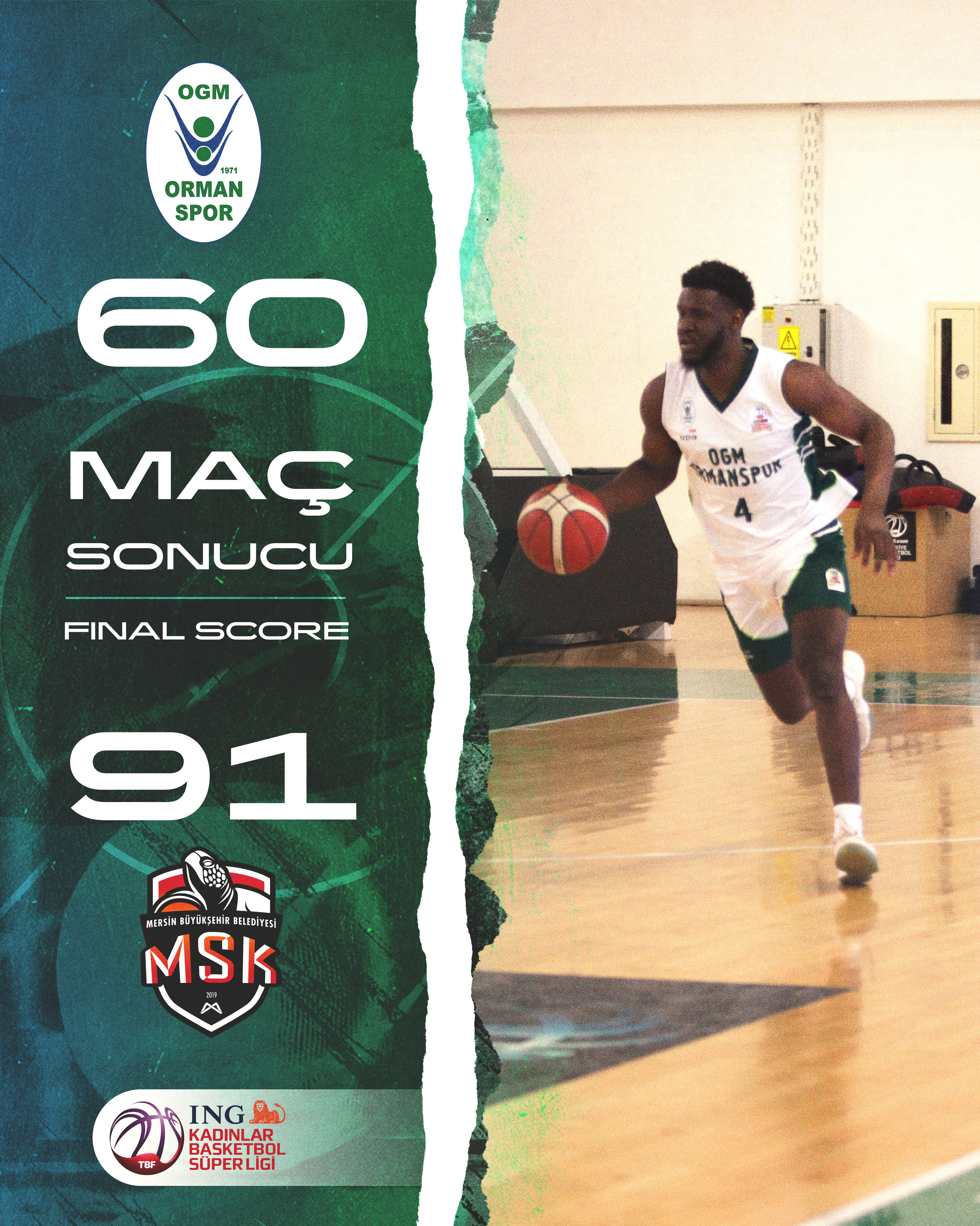 "OGM ORMANSPOR:60-:MERSİN BŞB GENÇLİK SK:91"